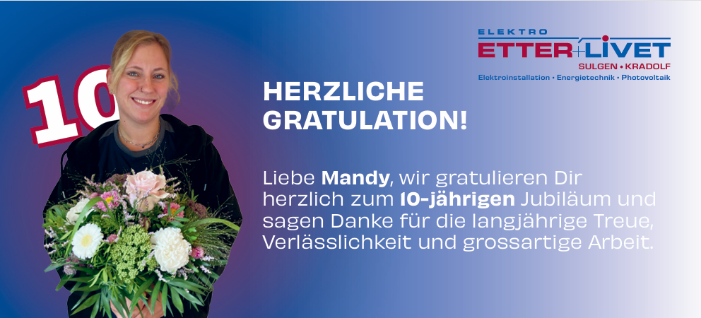 Mandy Segessemann 10 Jahre Jubiläum Elektrikerin
